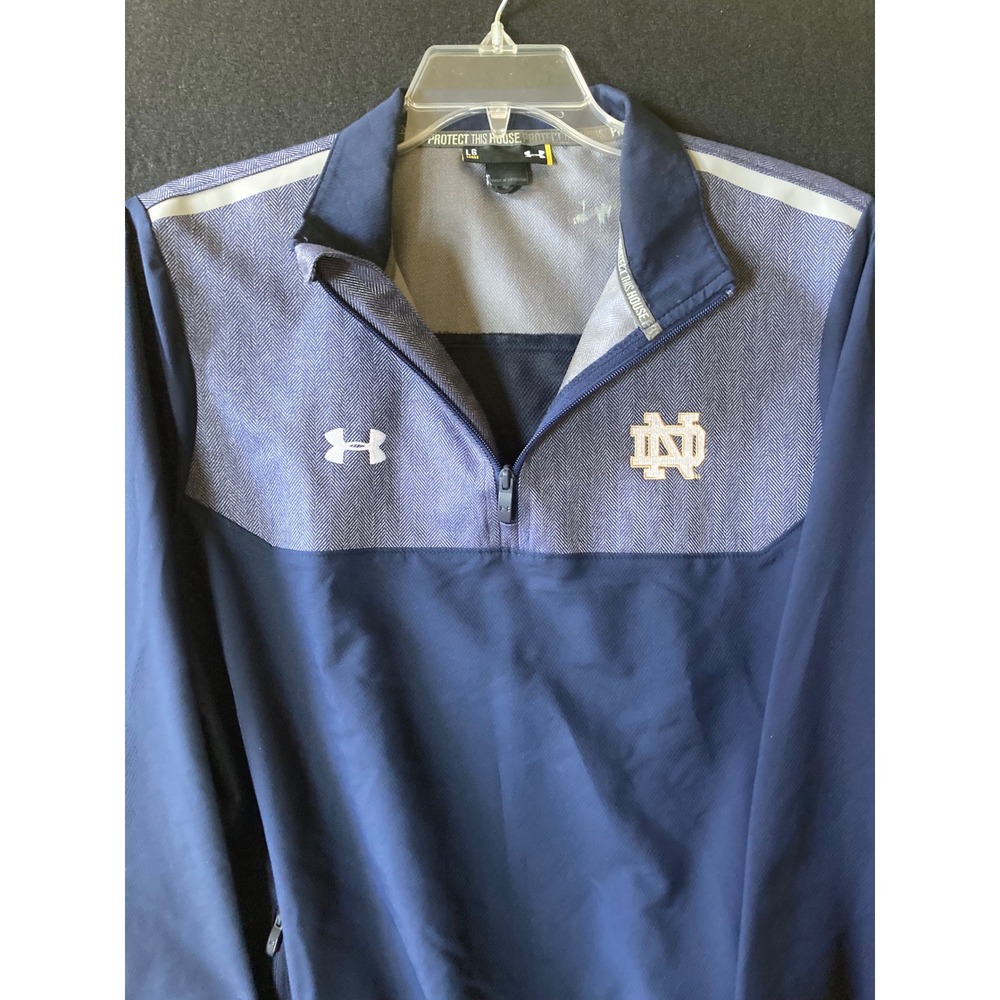 Under Armour Notre Dame Fighting Irish Mens Large Navy Blue Quarter Zip Pullover